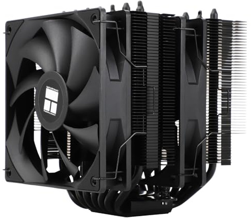 Thermalright TR Phantom Spirit 120 SE BLACK CPU Kühler, Dual TL-C12B V2 PWM Lüfter und Doppeltürme,7 Heatpipes Kühlkörper Kühler, für AM4/AM5&Intel LGA1851/115X/1200, Computer CPU Kühlung, Schwarz