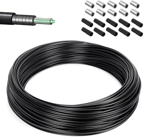Gaine de Frein Vélo 10 m, Gaine Câble de Frein avec 10 Embouts Plastique et 10 Embouts Aluminium, Ø5 mm, TPFE Haute Résistance à l’Usure, Pour VTT et Vélo Route