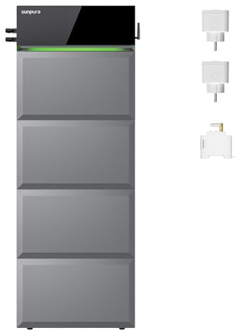 Sunpura S2400 Plug & Play Energiespeichersystem mit 9,6 kWh (bis 9,6 kWh erweiterbar) | Für Balkon-PV, Mietwohnungen & Smart Home | 8000 Zyklen, IP65 & VDE-zertifiziert