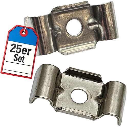 RHEHAG Klemmelement Doppelstabmattenzaun Typ Butterfly V2A Edelstahl 10, 25, 50, 100, 200 Stück (25)