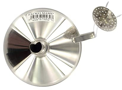 Fackelmann Trichter Ø 14 cm, Einfülltrichter für Flaschen und Gläser mit Siebeinsatz (Farbe: Silber), Menge: 1 Stück