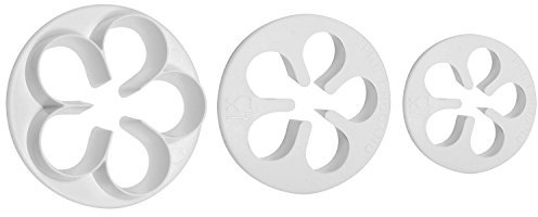 PME FP900 Lot de 3 Emporte Pièces Fleurs à 5 Pétales, Plastique, Blanc, 5 x 5 x 5 cmFP900