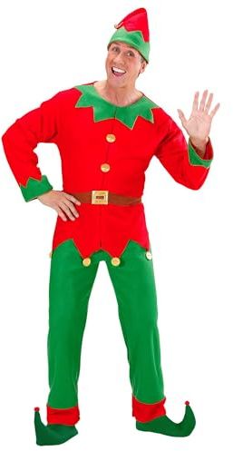 Mens Santas Little Helper Elf Man Costume Small UK 38/40 for Christmas Panto Nativity Fancy Dress