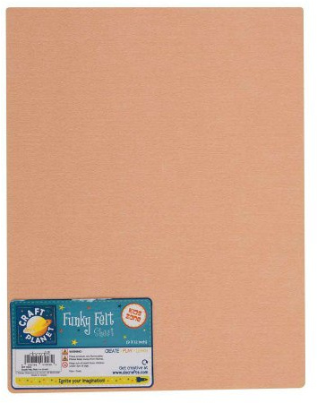 Craft Planet 9 x 12 Acrylic Felt, Flesh, Coloured Square Sheets, Crafting Fabric, Stick with Glue Adhesive, Pritt Sticks, for Sewing, Patchwork, Crafts
