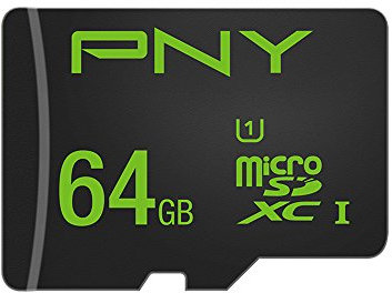 PNY Carte mémoire MicroSDXC Performance 64 Go Classe 10 avec Une Vitesse de Lecture allant jusqu'à 50Mb/s avec Adaptateur Noir