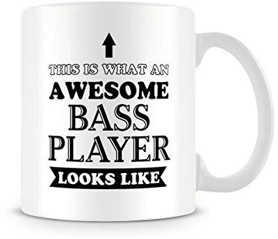 Behind The Glass - Awesome Bass Player - Printed Funny Mug - Great Gift/Present Idea, Ceramic, 11fl.oz.