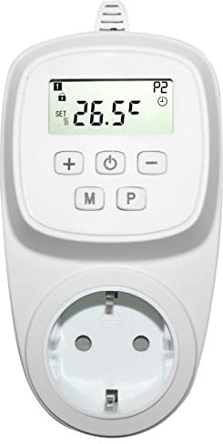 Thermostat Steckdose UT500 zum Heizen & Kühlen, Steckdosenthermostat mit Fühler
