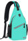 MOSISO Brusttasche Sling Bag Sling Rucksack Schulterrucksack,Polyester Multipurpose Crossbody Schultertasche Umhängetasche Sporttasche Reise Wander Daypack für Herren Damen, Helles Cyan,Mittel