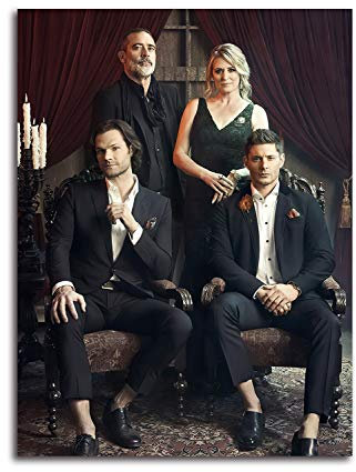 Supernatural Winchester Family Pannel Wall Decor 45,7 x 61 cm Jensen Ackles & Jared Padalecki Art Poster Wohnzimmer Schlafzimmer Kunst ungerahmt / rahmenbar