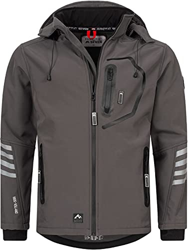 Arctic Seven Herren Softshell Jacke Funktionsjacke Outdoor Regenjacke Atmungsaktiv Fleece Innenfutter AS301