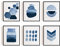 INFUNLY Set 6 Blau Abstrakt Wand Kunstdrucke Gerahmt Navy Aquarell Gemälde Boho Minimalistisch Leinwand Bilder Drucke für Wohnzimmer Zimmer Schlafzimmer Zuhause Dekoration