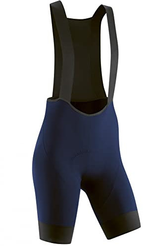 Gonso SQlab GO Bib W, Kurze Damen Träger-Radhose, Tights mit ergonomischem SQlab Sitzpolster, Innovative Schnittführung ohne Seitennaht, Enganliegende Passform, Blau, Gr. 42