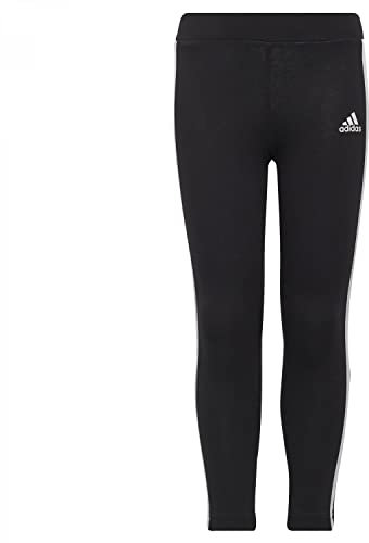 adidas Mädchen Essentials 3-Stripes Tights, Black / White, 7-8 Years