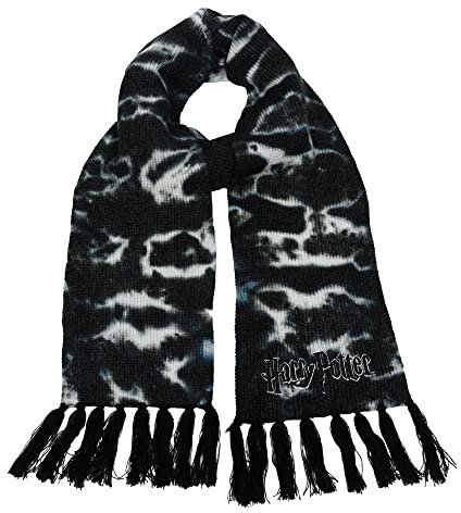 Harry Potter Schal: Der Schal verfügt über einen Batik-gefärbten Rippstrick mit erhabenem gesticktem Logo und Quasten-Fransen-Detail., Mehrfarbig/Meereswellen (Ocean Tides), Einheitsgröße