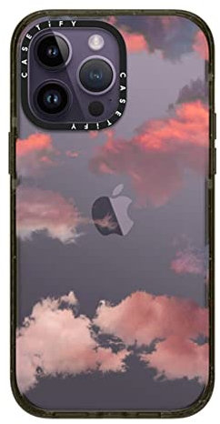 CASETiFY Impact Schutzhülle für iPhone 14 Pro Max [4X Falltest in Militärqualität, 2,5 m Fallschutz] – Wolken – Glänzendes Schwarz