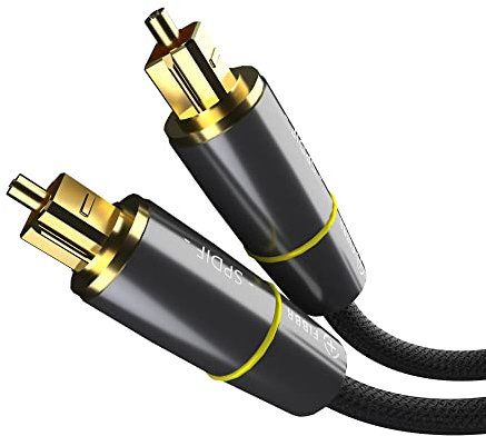 FIBBR Optisches Audiokabel 2M, Digitales Glasfaser Audio Toslink Kabel Nylon 24K Vergoldeter Stecker auf Stecker für Heimkino, HiFi System, Soundbar, TV, PS4, Xbox und Mehr