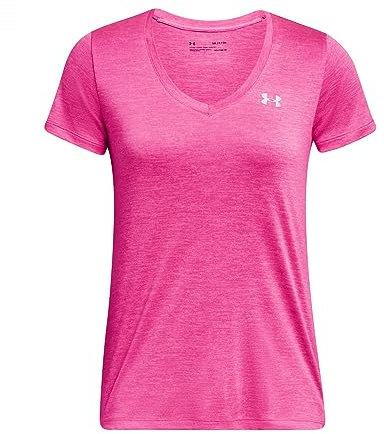Under Armour Tech V-Neck Twist Short-Sleeve T-Shirt Femmes, Rose, XL