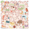 50 Stück Cartoon-Kaninchen-Aufkleber für Laptop, Selbstklebende, wasserdichte Kawaii-Vinyl-Aufkleber für Wasserflaschen, Koffer, Handyhüllen Kaninchen 4-7CM