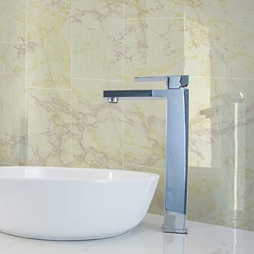 Kitchen Tile Stickers 30cm x 60cm Cream Color Floor Wall Tile Transfers Sticker for Home Decor, Peel Stick self-Adhesive splashback, DIY Rectangle Stickers