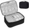 TsunNee Elektronische Tasche Organizer, tragbare Elektronik-Zubehör-Aufbewahrungstasche für Kabel Adapter Powerbank Speicherkarten Externe Festplatte mit 2 Fächern (Schwarz, S-24 x 17,5 x 9cm)