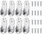 Oval Wardrobe Rail Holder Wardrobe Hanging Sockets 15mm Rail Rod End Supports Wardrobe Rod Socket Fitting Round Bracket Zinc Alloy Flange Hanging(8pcs)