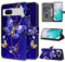 BOLELAW Hülle für Google Pixel 7A mit [Magnetverschluss] [Flip-Funktion] [Kartenfächern] Flip Case Leder Pixel 7A Schutzhülle Stylische Klapphülle, Diamant-Schmetterling