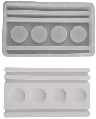 ALEFBET Silikonformen Gießformen Kerzenhalter, DIY Kombination Silikonform Kerzenhalter, Neue Ideen Silikon Gießform Kerzenhalter, Gipsformen zum Gießen (Sockel-4-Loch)