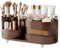DASITON Organizer Trucchi di Grande Capacità,Porta Trucchi Organizer Girevole a 360°,Organizzatore Trucchi con Cassetti,Porta Pennelli Make up Organizer Trucchi Cassetti per Vanità,Bagno(Marrone 02)