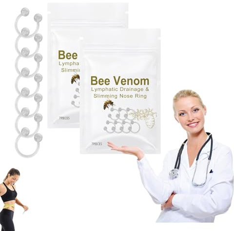 KyneLit Bienengift Nasenring für Lymphdrainage, Bienengift Lymphdrainage & Abnehmen Nasenring für Frauen und Männer (14 Stück)