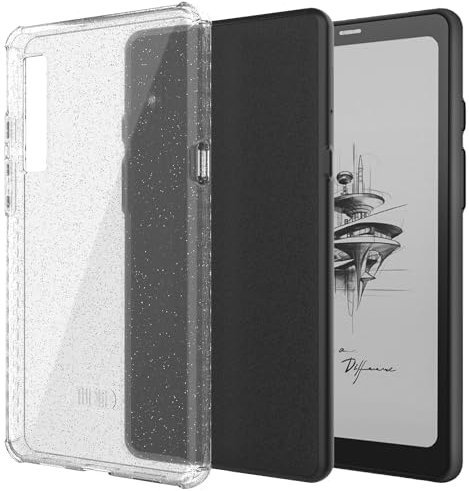 TUDIA SKN Compatible con Funda para Onyx Boox Palma Case 6.13, Carcasa antiamarillento a Prueba de Golpes - Protectores antigotas de Esquinas reforzadas con TPU livianos - Brillantina Transparente