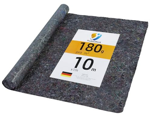 CCLIFE Fieltro Cubresuelo 10m Tela de protección para Pintores 180g/m² con Capa Antideslizante Moqueta Pintor