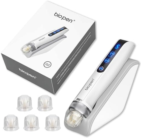 Microneedling Pen Q2, 3-in-1 Beauty Tool mit Mikronadeln, EMS-Elektroporation & LED-Therapie, kabellos, mit Touchscreen & Sensorbasis, inkl. 5 Ersatzaufsätze – für Anti-Aging, Haut- & Haarpflege