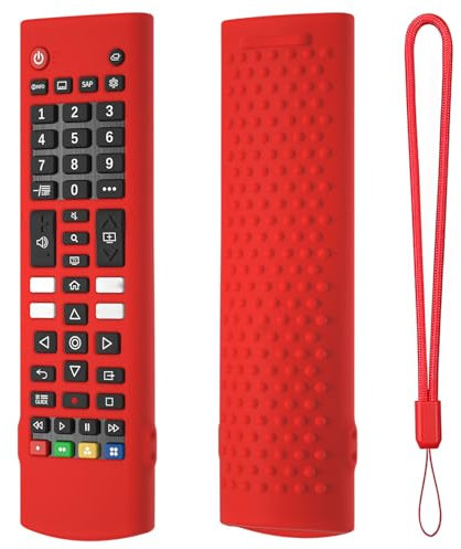 Fiorky Funda de Silicona for Control Remoto LG TV Remote AKB75095307 AKB76040302 con Cordón Funda de Silicona Funda Protectora for Controlador Piel Antideslizante Cubierta remota Reemplazo