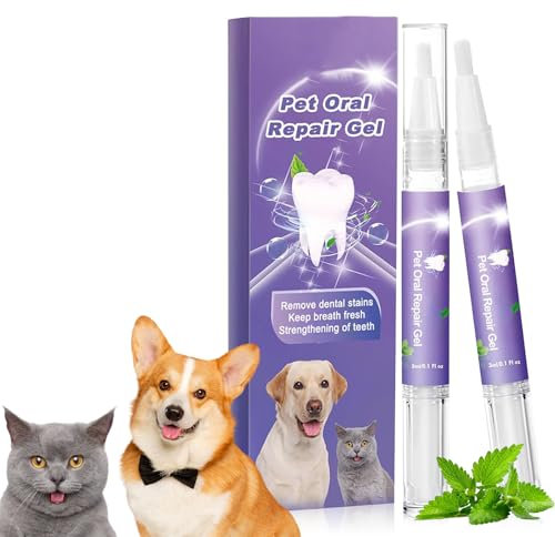 Pet Oral Repair Gel,Gel für Mundpflege von Haustieren,Haustier Zahnreinigungsstift,Zahngel für Haustiere,Reinigungsstift für Haustier Zahnbürsten,Verbesserung von Mundgeruch,Bekämpfung von Zahnstein