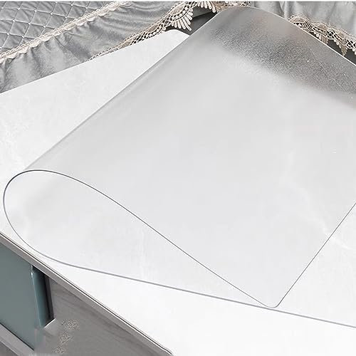 Transparente PVC-Tischabdeckung, 2 mm dick, mattiert, transparente Tischmatte für Esstisch und Schreibtisch, weiche Glas-Tischauflage (78,7 x 149,9 cm)