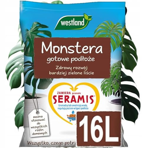 Erde mit Seramis 16L- Perlit - Blumenerde für Zimmerpflanzen, Balkonpflanzen, Monstera - Pflanzerde - Zimmerpflanzenerde - Universalerde