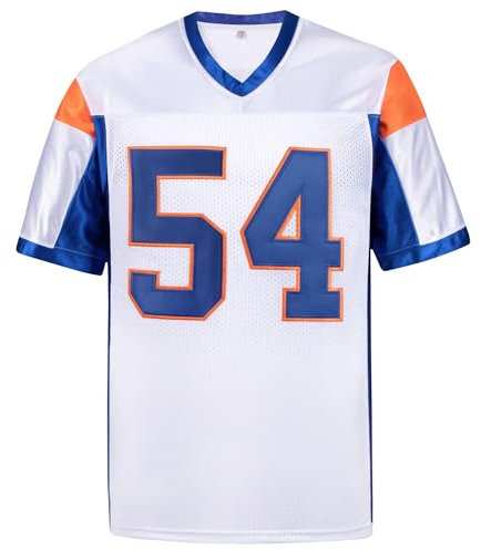 Afuby Thad Castle Jersey 54 Mountain State Football Trikots Blau Weiß S-XXXL, Weiss/opulenter Garten, XL