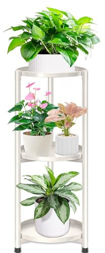 KHayRovies 3 Etagen Pflanzenregal Blumenregal, Pflanzenständer Blumenständer Metall , Blumentopfständer Blumentreppe Blumenbank für Innen, Blumenregal Pflanzentreppe für Balkon Wohnzimmer