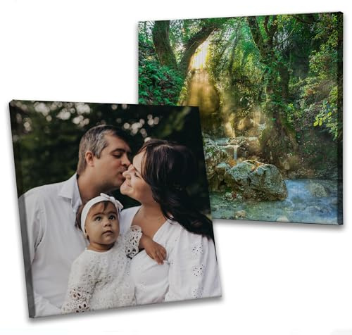Mr Jeans Canvas Personalised Photo | Custom Family or pets Wall Art | Framed Photo Canvas Gifts for Special Occasions 35x35 cm (14x14in)
