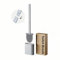 YIAGUN 2 Pack Bathroom Silicone Toilet Brushes and Holder Sets with No-Slip Long Plastic Handle and Soft Flexible Bristles, Toilet Brushes with holders and Base for Anti-drip (Grey)