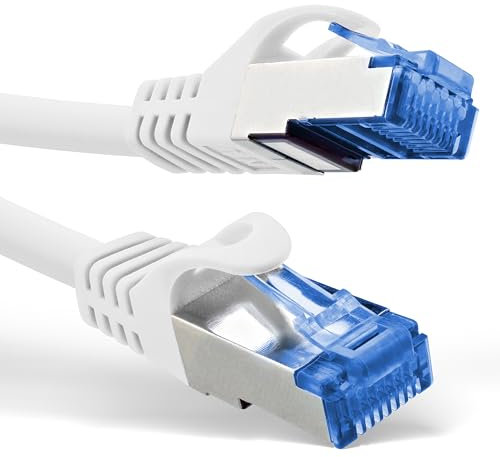 InLine Patchkabel, Cat.6A, S/FTP, TPE (LSZH), CCA, PoE, LAN, Ethernet, Netzwerk Kabel, RJ45 Gigabit, weiß, 0,3m, 72633W