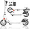 GHBXJX City Roller, Erwachsene 150 kg Tragkraft - BigWheel (200 * 50mm) Stabiler Scooter Kinder Pro, 4-Fach Höhenjustierbarer & zusammenklappbarer Roller mit Ständer ＆ Scheibenbremse Sportlicher,Weiß