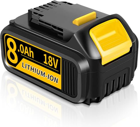 1 Pack 18V/20V 8.0Ah Replacement for Dewalt 18V Battery Compatible with Dewalt Battery DCB184 DCB200 DCB200-2 DCB201 DCB201-2 with LED Indicator Rechargeble (1)