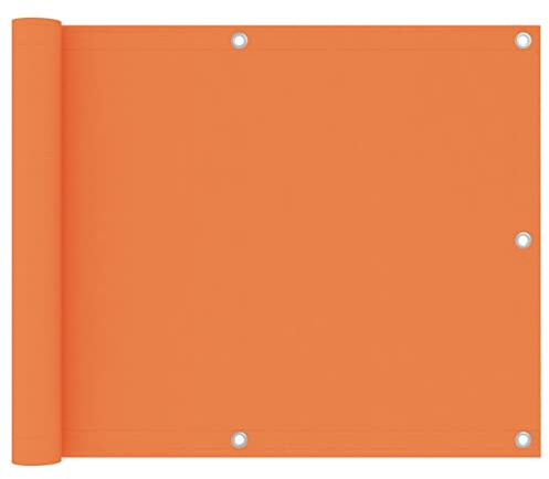 Brise-Vue pour Balcon et Terrasse,Tissu Oxford Imperméable avec Revêtement PU,Protection Balcon Coupe-Vent et Anti-UV,Cache Balcon Brise-Vue Orange,Brise-Vue Balcon Exterieur,75 x 500 cm