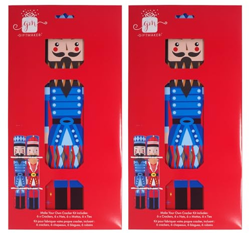 Giftmaker Make Your Own Nutcracker Christmas Crackers Craft Kit - Set of 12