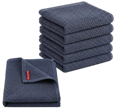 Carehabi Torchons de Cuisine 6PCS 30x30cm Torchon Vaisselle | Torchon Cuisine Super Absorbant & Séchage Rapide Torchons de Cuisine Coton Vaisselle Anti-Odeurs Lavable en Machine à 60 °C
