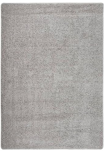 Heofavd Shaggy Teppich Hellgrau 160x230 cm, Hochflor Wohnzimmer Teppich rutschfest, Maschinenwaschbarer Kuschelteppich mit Latex-Unterseite für Schlafzimmer Esszimmer