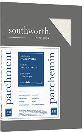 Parchment Specialty Paper 24 lbs 8-1/2 x 11-100/Box, Ivory