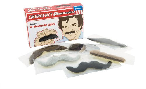 Gift Republic - Notfall-Schnurrbart | 6er-Set Notfall Schnurrbart | Fake Bart | Schnurbart kleben | Bart Kostüm | Schnurbart zum Aufkleben | Geschenk an Halloween, Karneval, Fasching, Partys