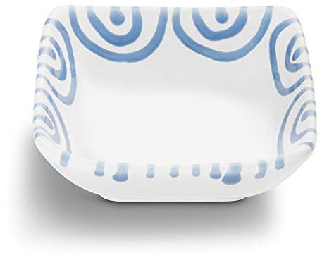 GMUNDNER KERAMIK Schälchen quadratisch Grösse: l= 9 cm x b= 9 cm x h= 3.4 cm Blaugeflammt Geschirr, handgemacht in Österreich